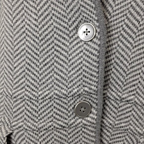 Talbots Plus Petites Size 2XP Two Tone Gray Jacket Merino Wool Chevron Stripes - Picture 4 of 12
